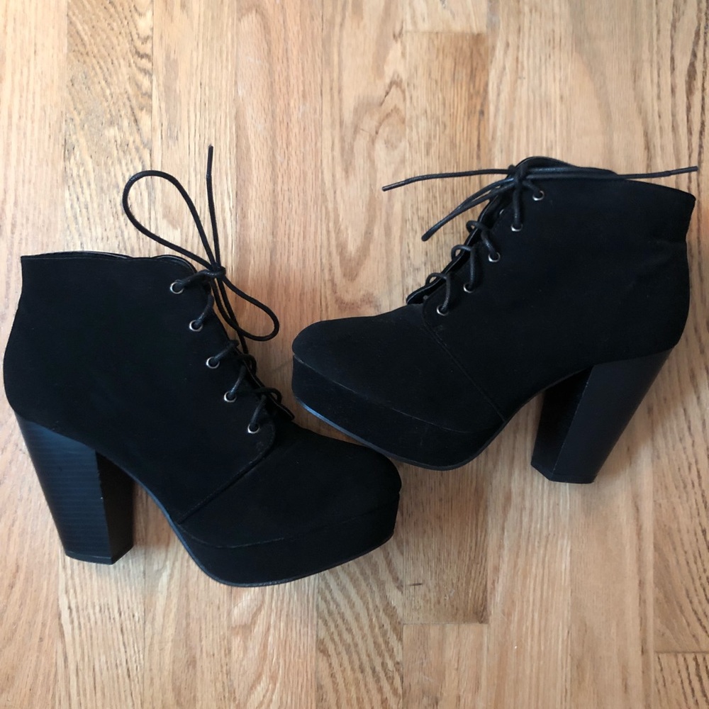 Black Lace Up Booties